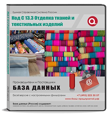 Код C 13.3 Отделка тканей и текстильных изделий